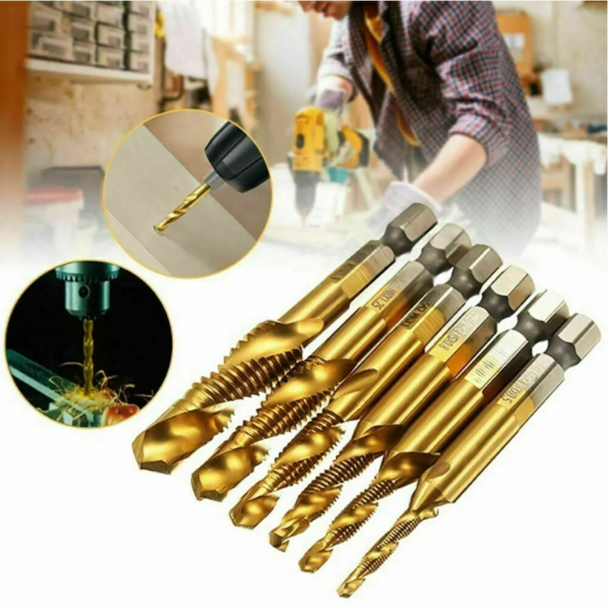 Lot De 6 Forets Taraudeurs Combinés M3 M4 M5 M6 M8 M10 Avec Tige Hexagonale 6 Mm Kit Taraudage Taraud Machine Revetement Antirouille Pour Percage 79958096 Lot De 6 Forets Taraudeurs Combinés M3 M4 M5 M6 M8 M10 Avec Tige Hexagonale 6 Mm Kit Taraudage Taraud Machine Revetement Antirouille Pour Percage 79958096