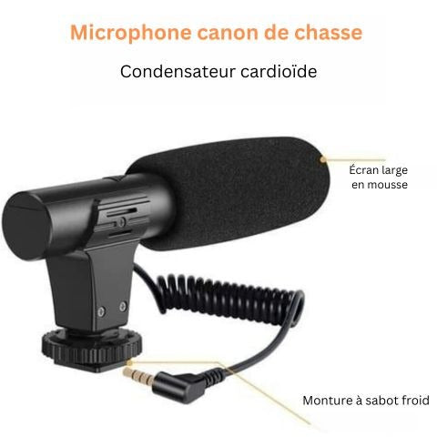 Kit de microphone vidéo professionnel avec trépied et lumière LED